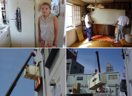 冷蔵庫運び出しの図